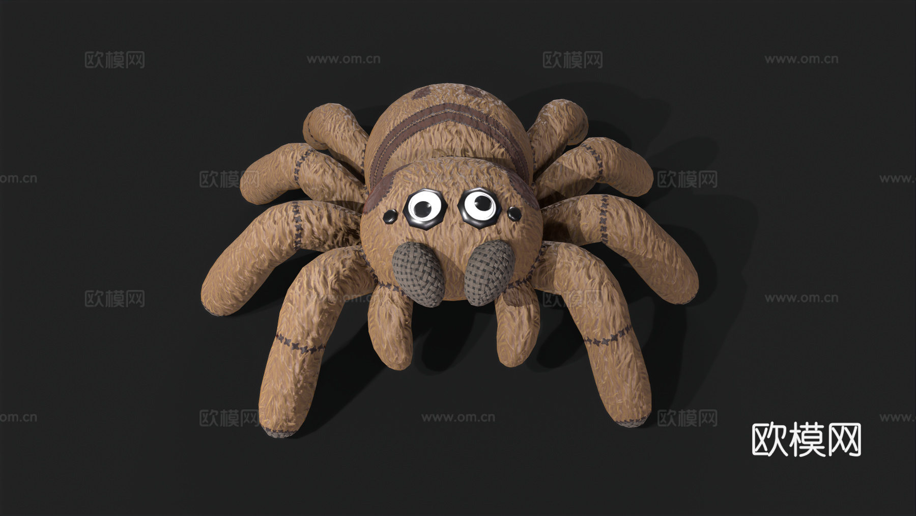 蜘蛛玩具 毛绒玩具 蜘蛛抱枕 儿童玩具 蜘蛛软毛绒背包 玩偶3d模型