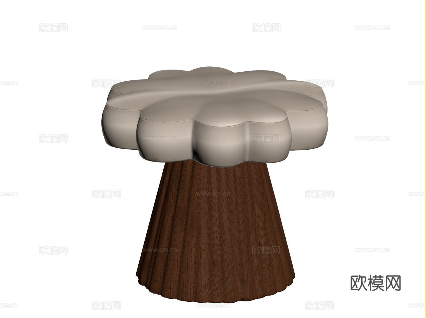 法式沙发凳 中古凳子 花瓣化妆凳su模型