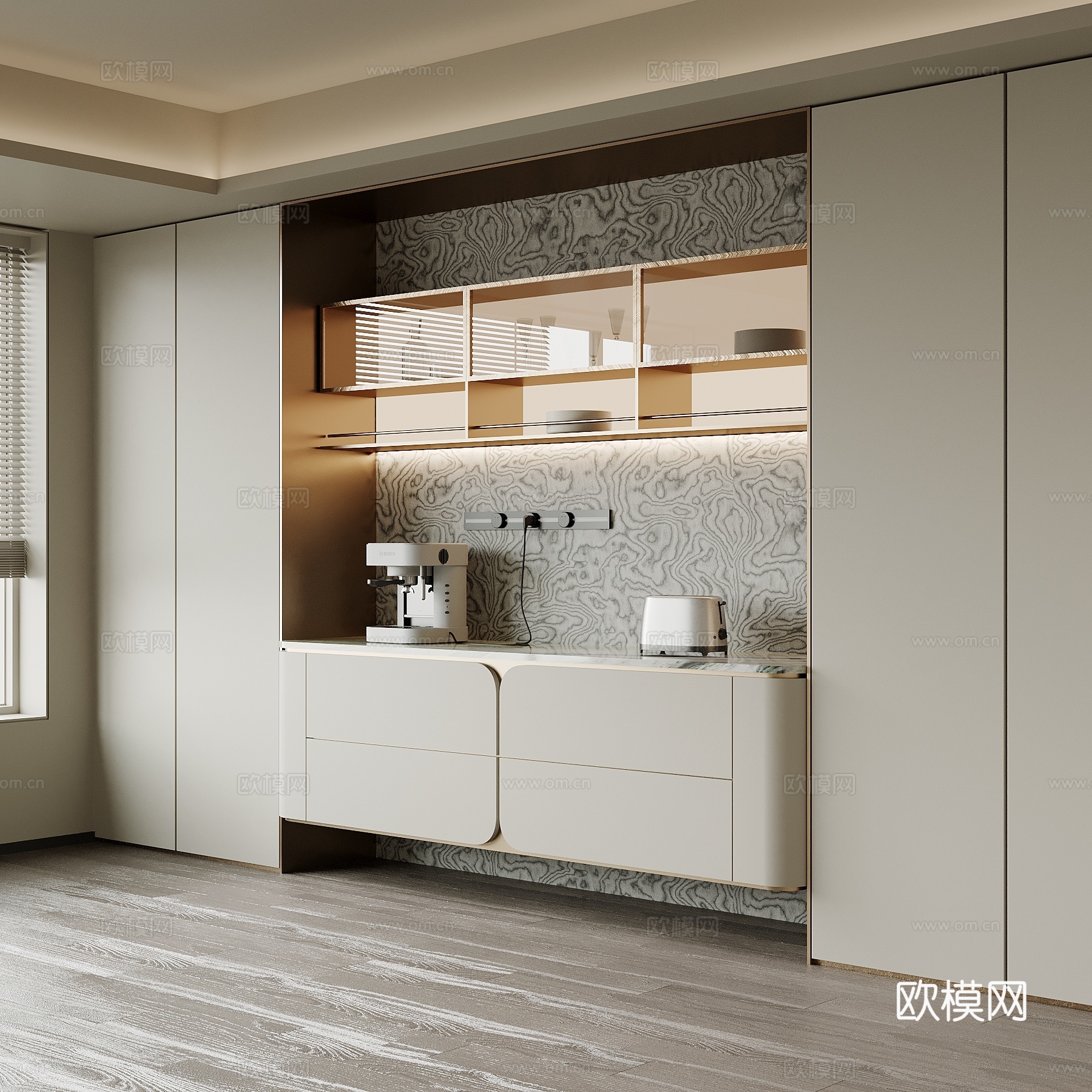 现代酒柜su模型