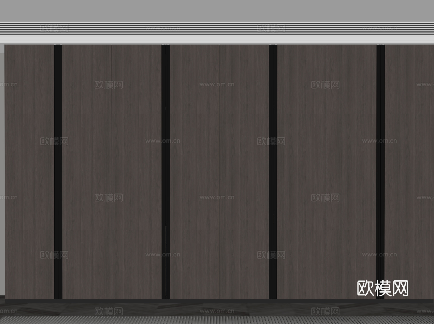 现代意式衣柜su模型