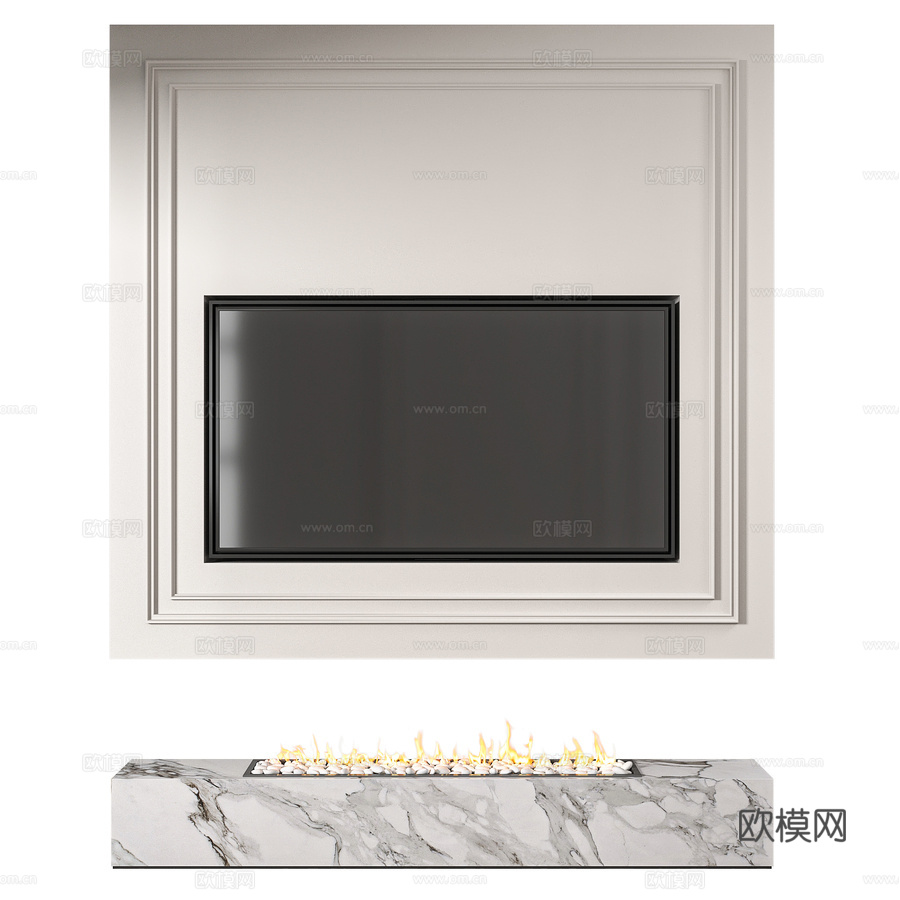 电视墙033d模型下载（渲染图3）