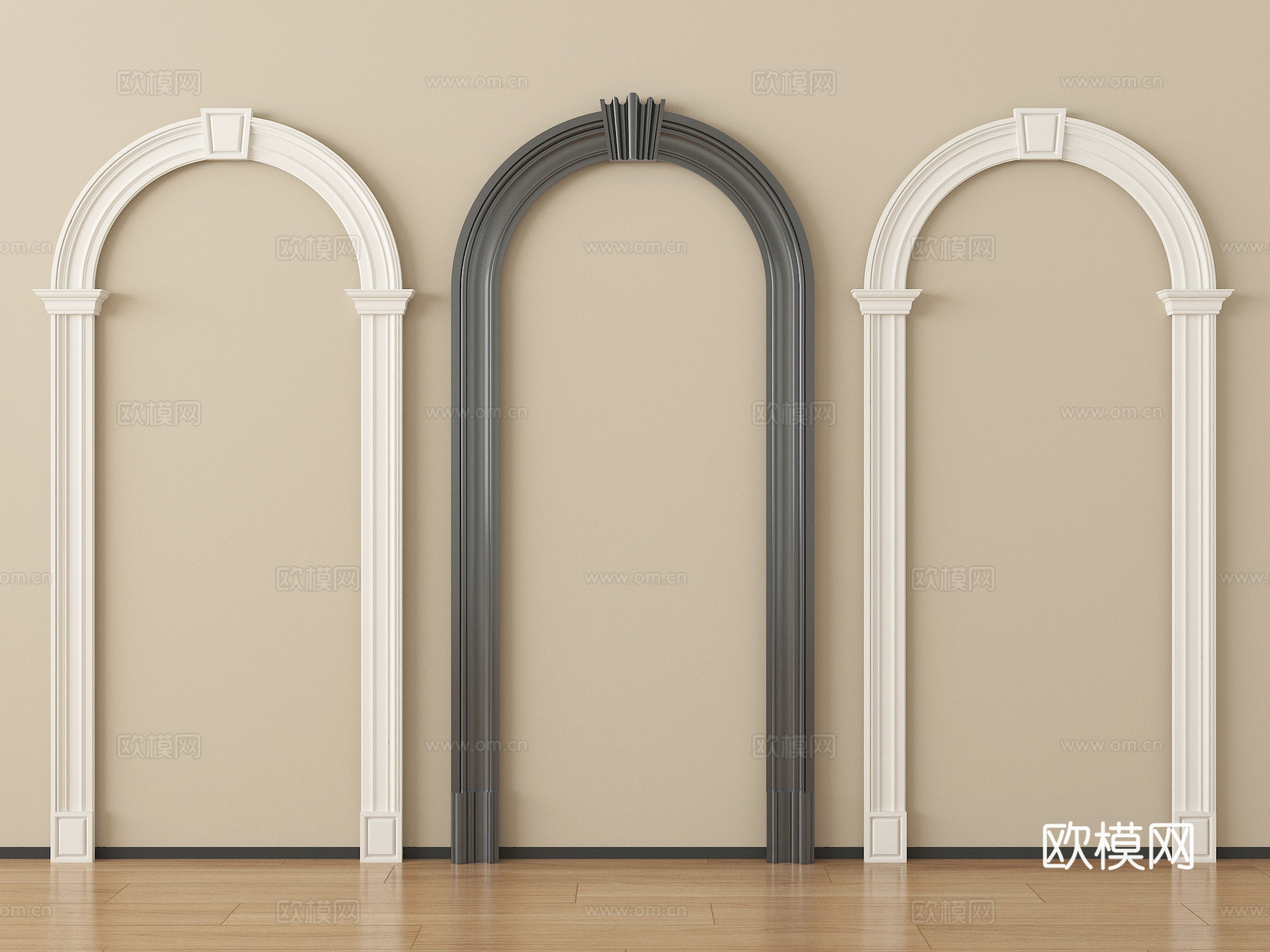 法式拱形门套 垭口 门洞su模型