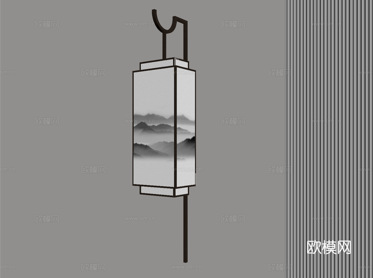 新中式壁灯 禅意壁灯su模型