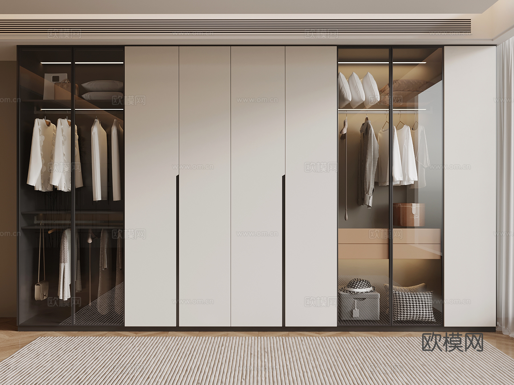 现代衣柜 成品衣柜su模型