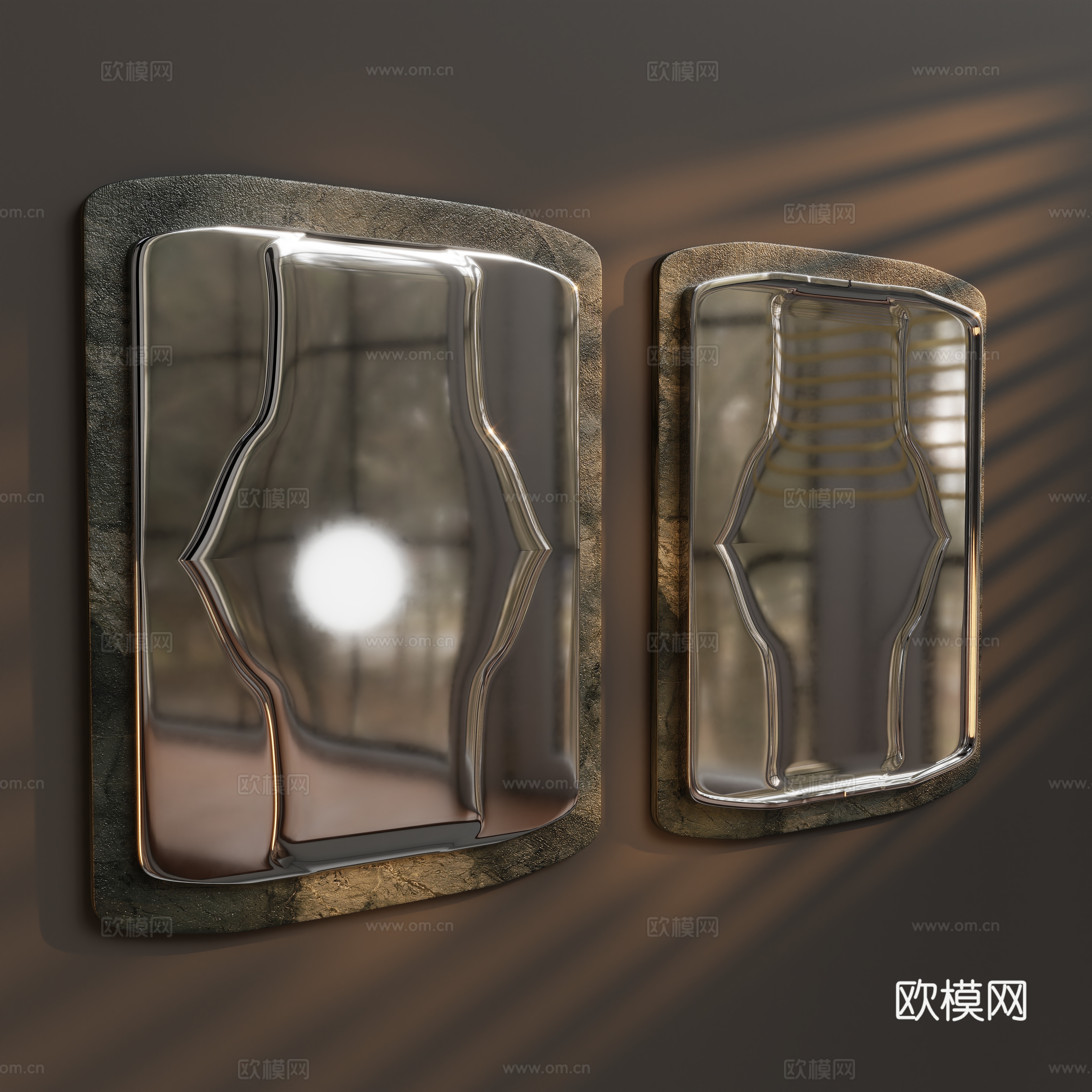 现代墙饰挂件su模型下载（渲染图1）