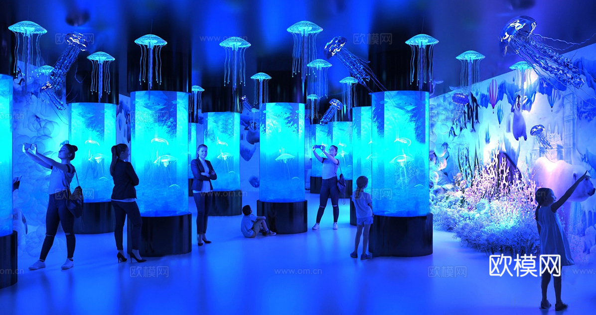 现代海洋博物馆 海洋展览馆 海底世界 海洋生物 水生世界su模型