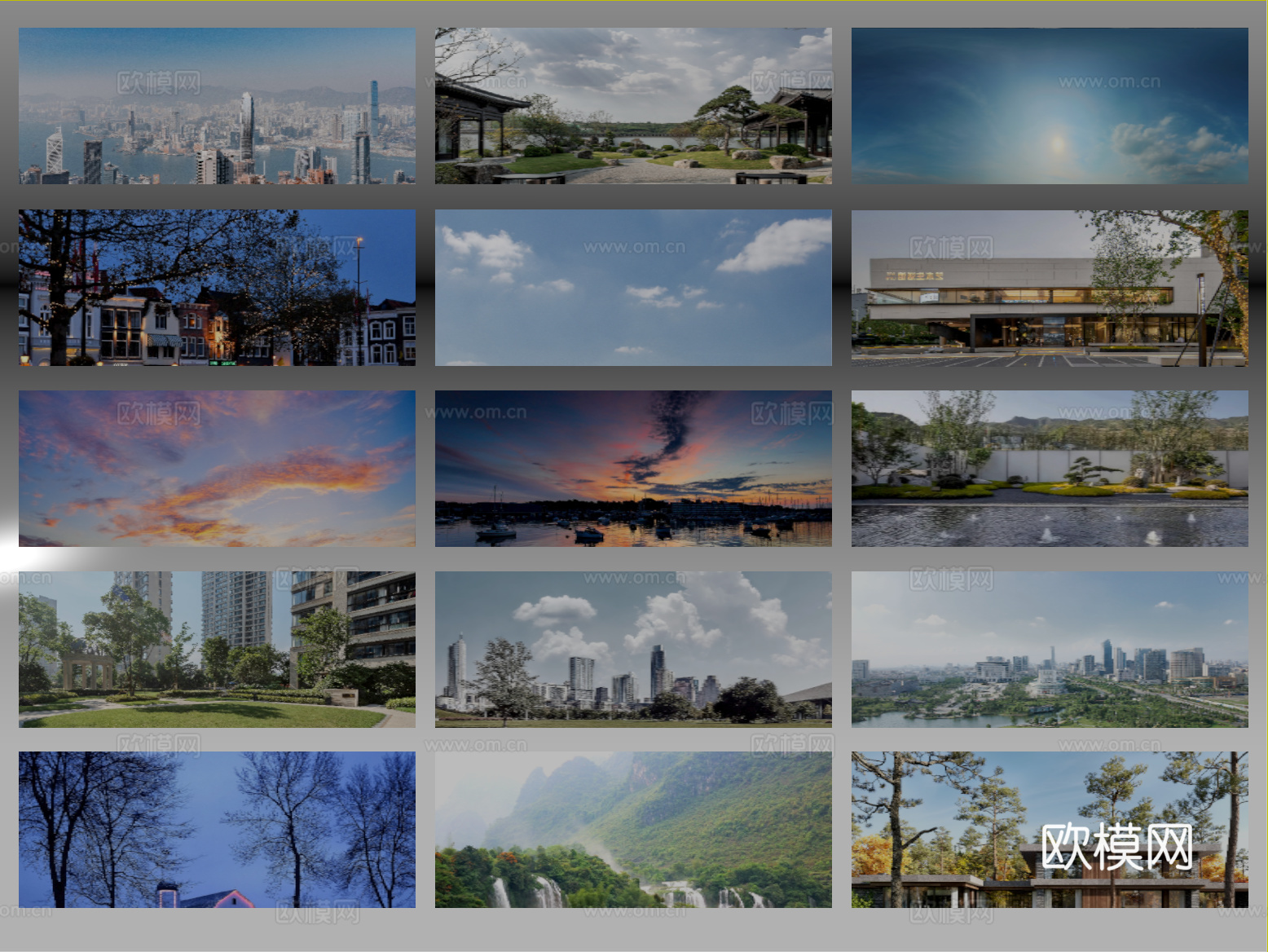 现代其他材质 环绕背景 户外背景 植物背景 环境贴图su模型