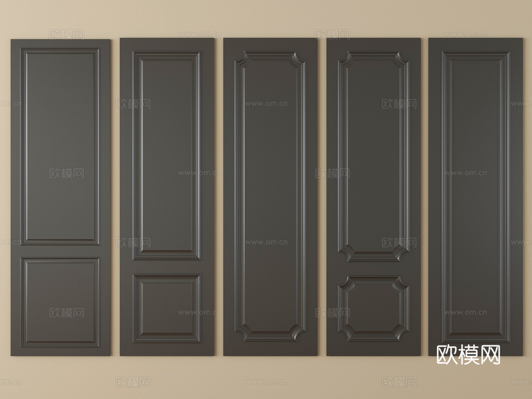 法式护墙板 墙饰板 背景墙su模型