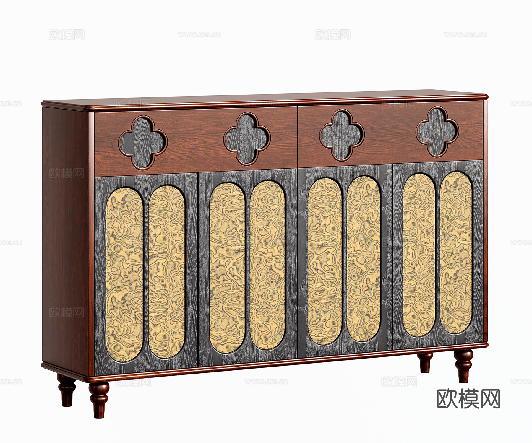 法式中古餐边柜 玄关柜 斗柜 储物柜 收纳柜su模型