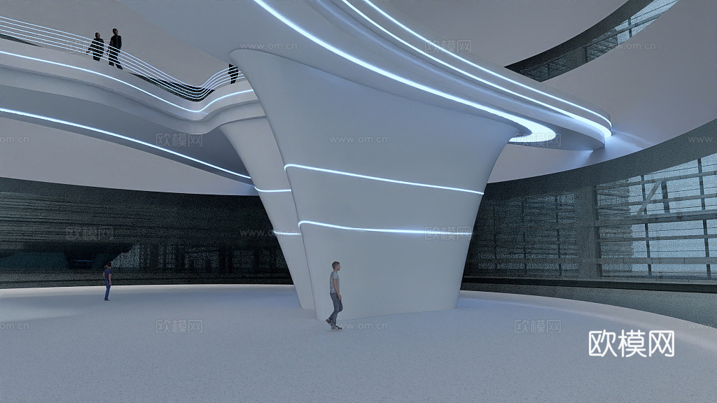 原创头盔型建筑公装室内外设计3d模型下载（渲染图6）