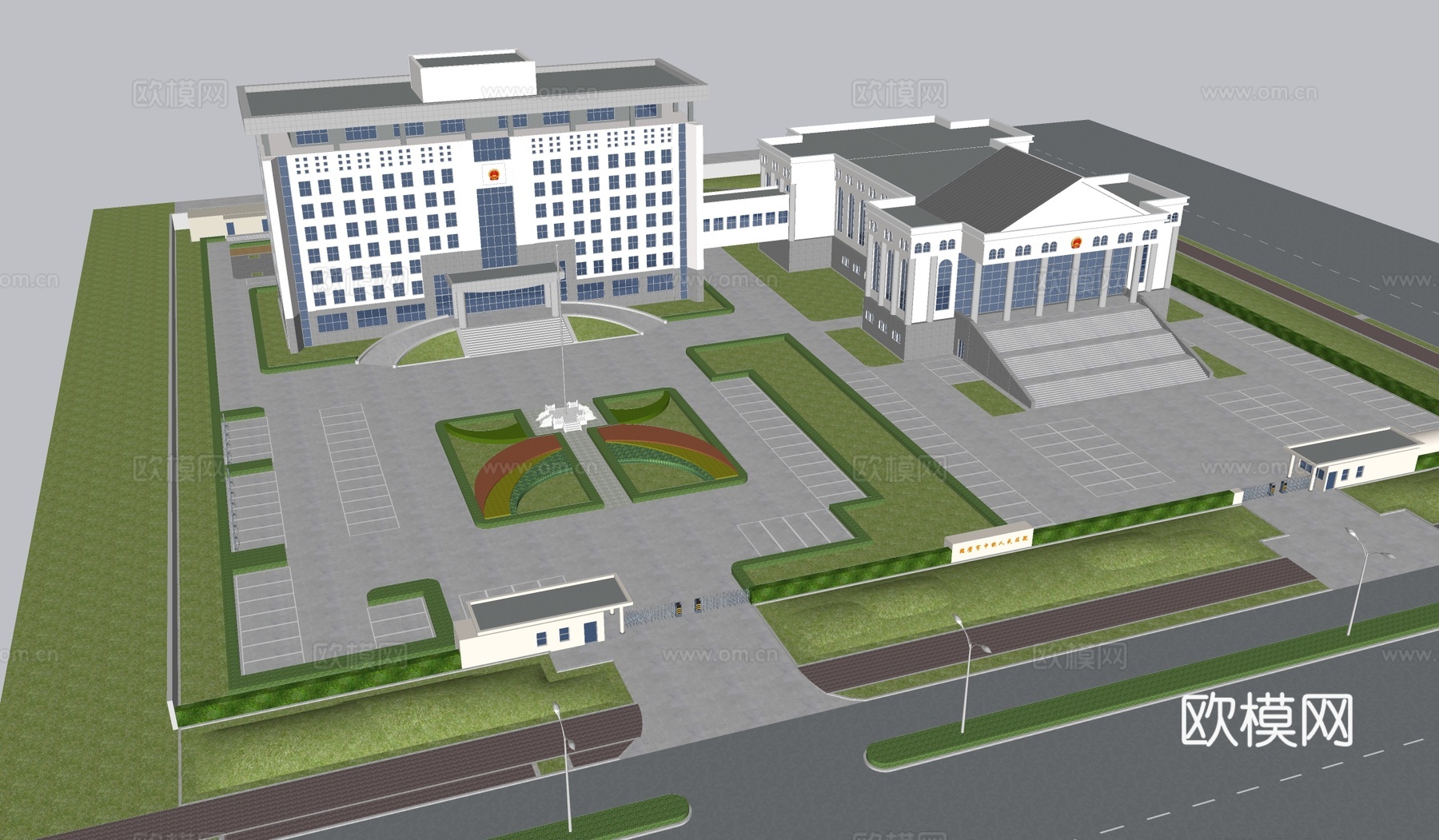 现代公共建筑 法院 中级法院 政府 机关单位 法院 单位su模型