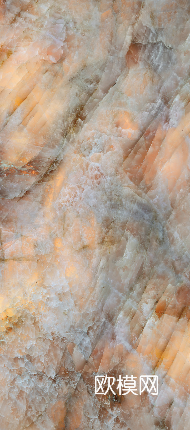 马可波罗 大理石 瓷砖 冰晶琥珀 粉水晶岩板 玉石透光石