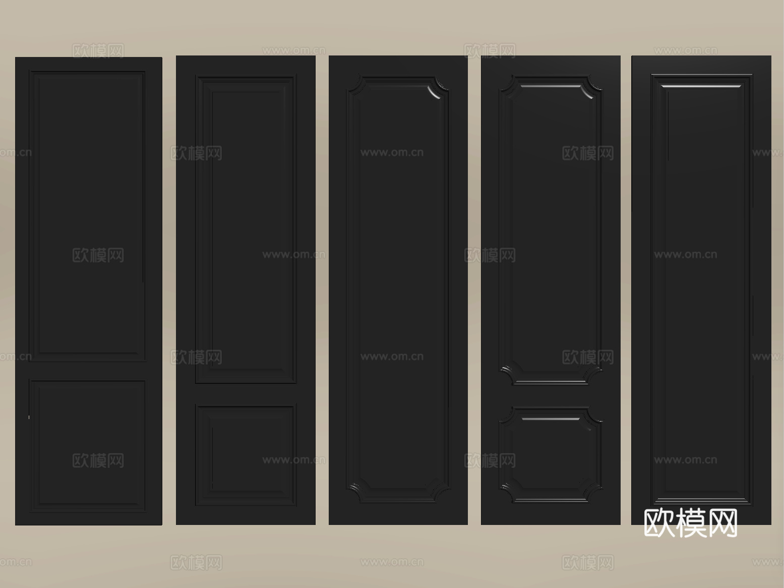 法式护墙板 墙饰板 背景墙su模型