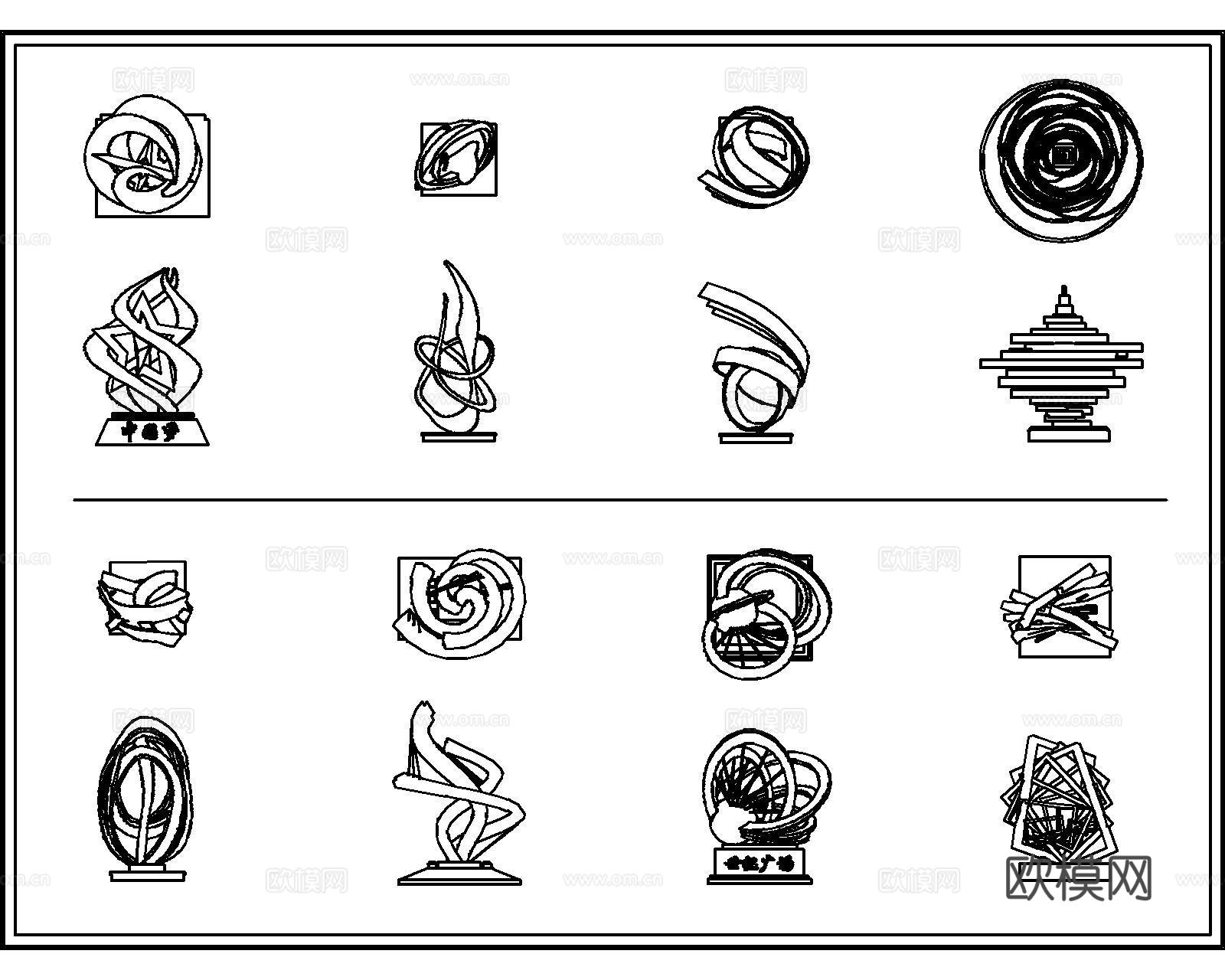 景观雕塑CAD施工图cad施工图