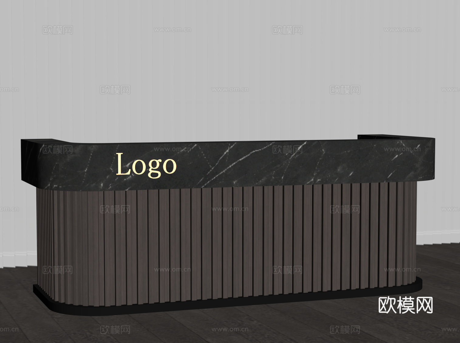 现代意式接待台 前台su模型