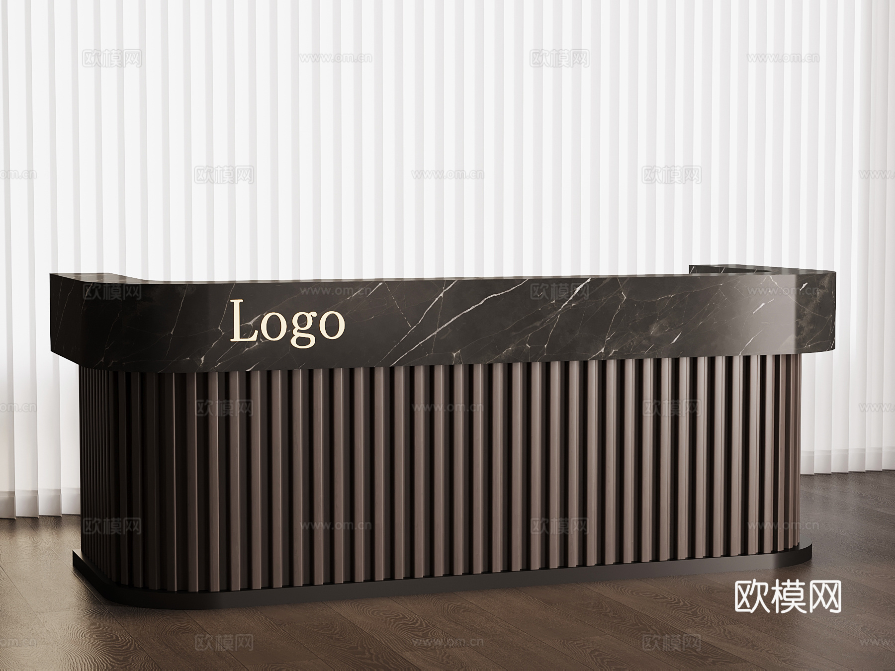 现代意式接待台 前台su模型