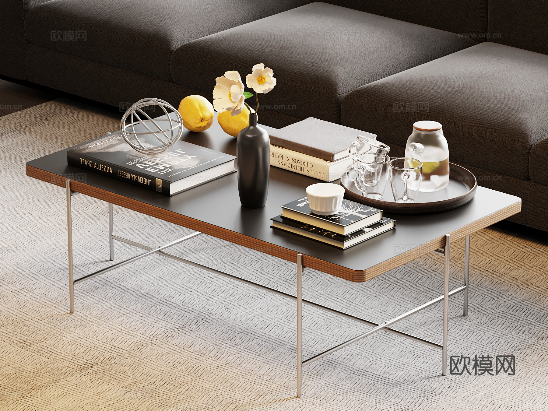 现代意式茶几su模型
