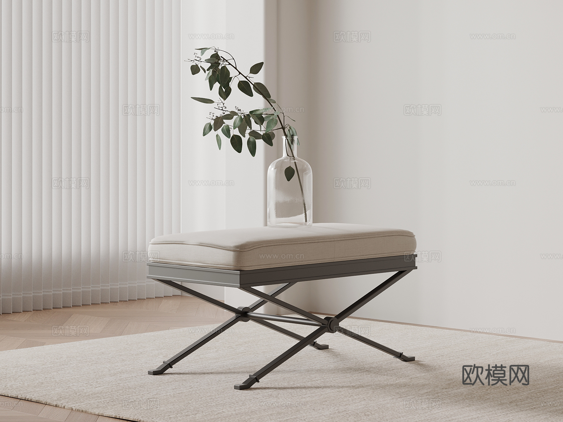 现代沙发凳 换鞋凳 折叠凳su模型