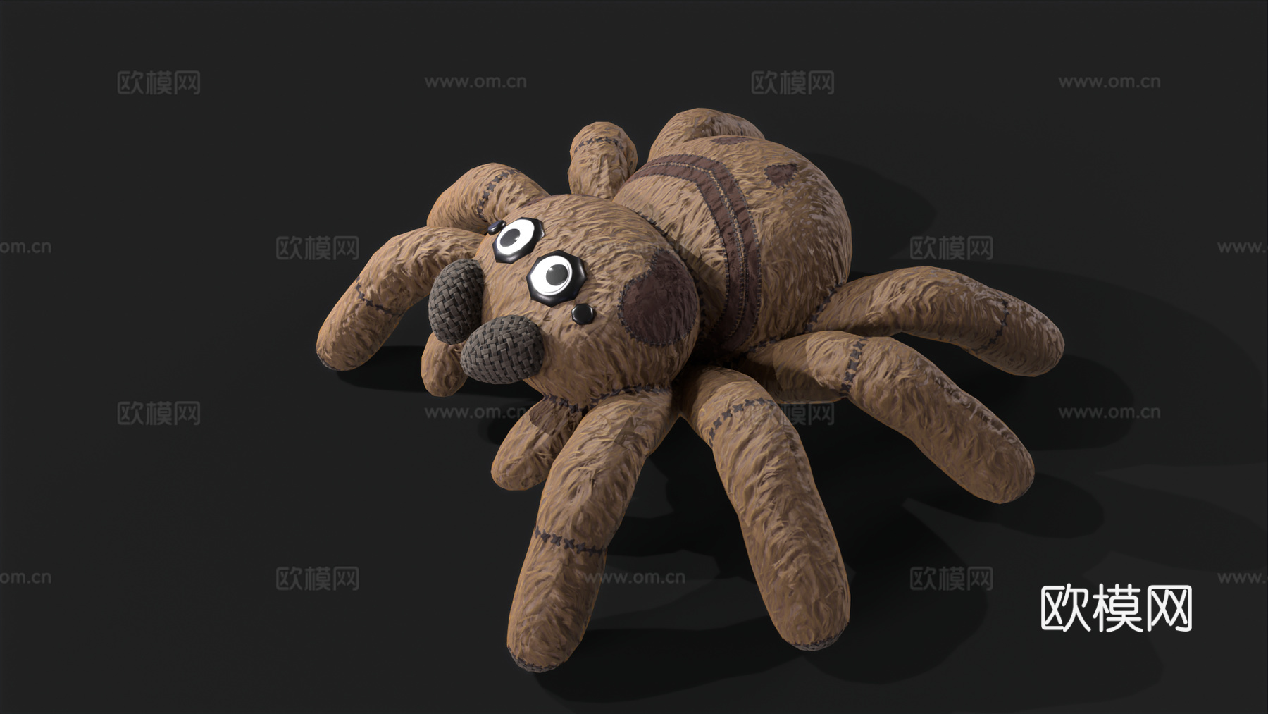 蜘蛛玩具 毛绒玩具 蜘蛛抱枕 儿童玩具 蜘蛛软毛绒背包 玩偶3d模型