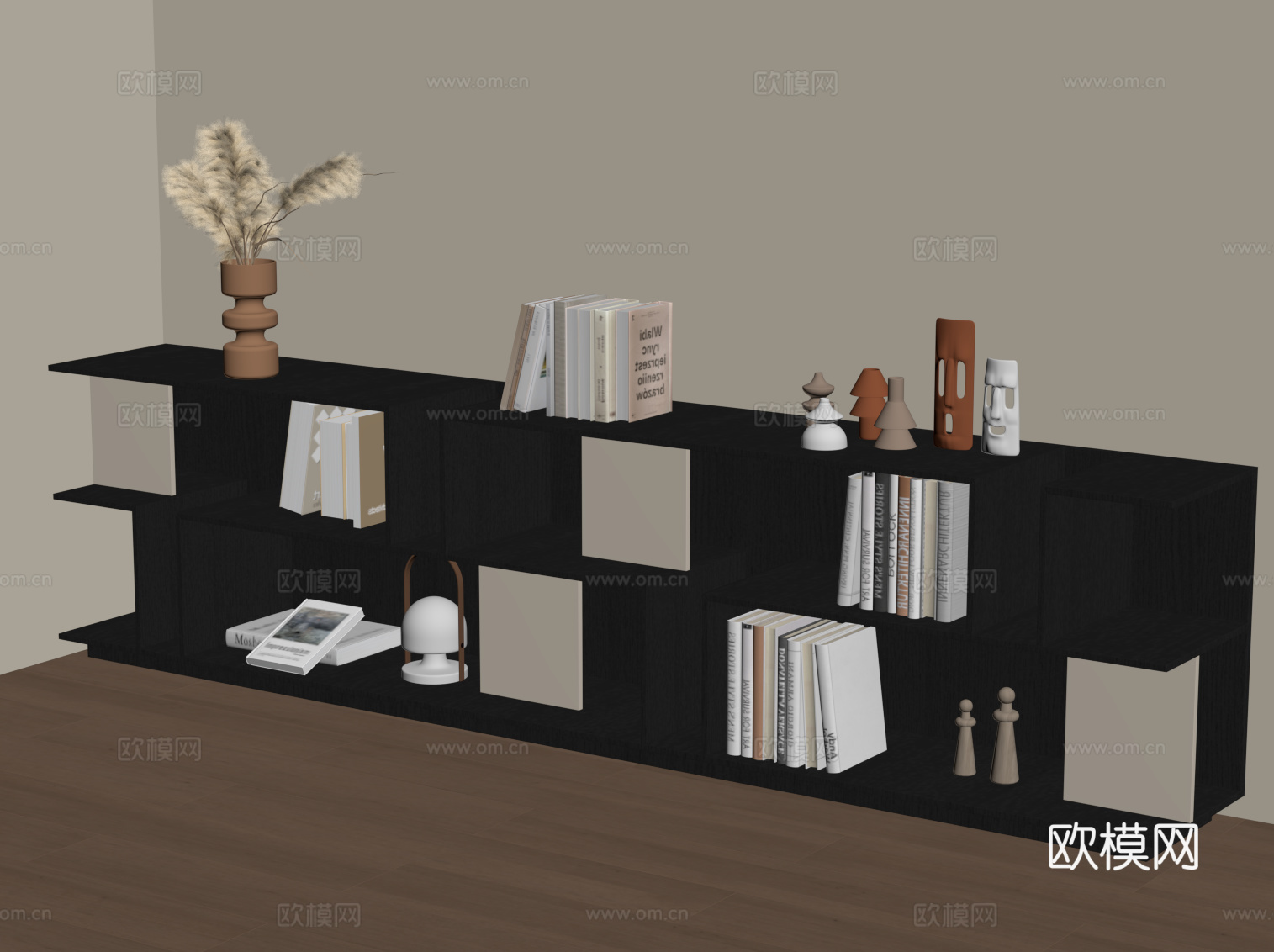 法式复古书柜 书架 边柜su模型