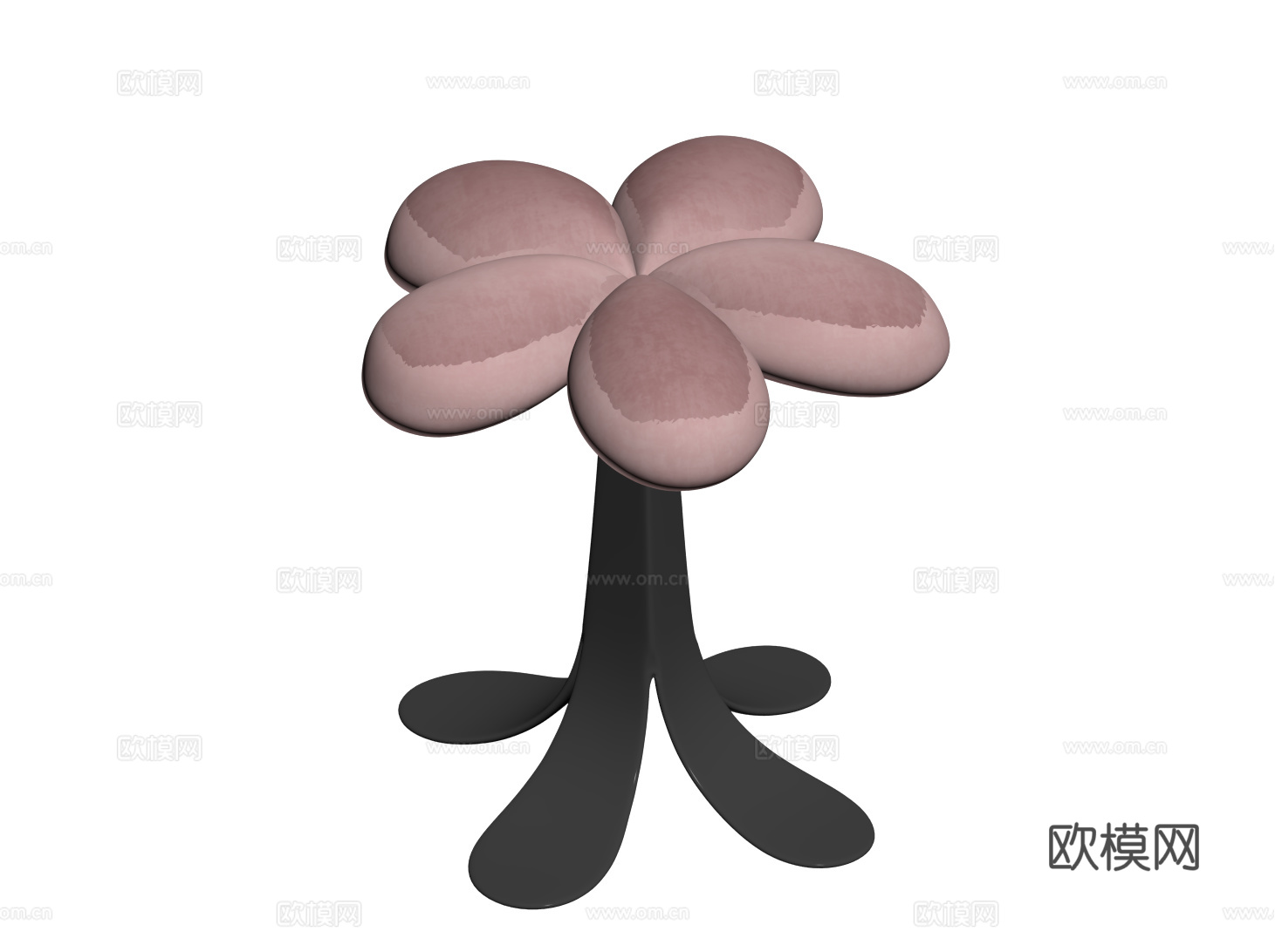 奶油风沙发凳 凳子 梳妆凳 化妆凳 花瓣凳su模型