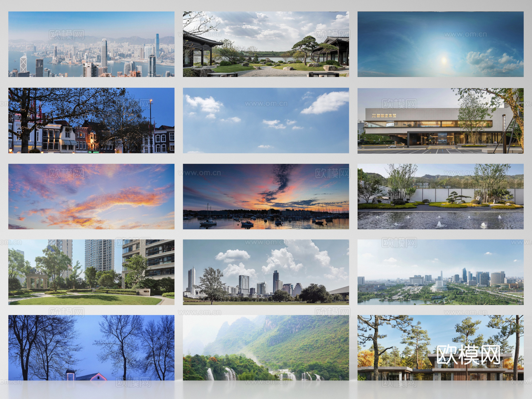 现代其他材质 环绕背景 户外背景 植物背景 环境贴图su模型