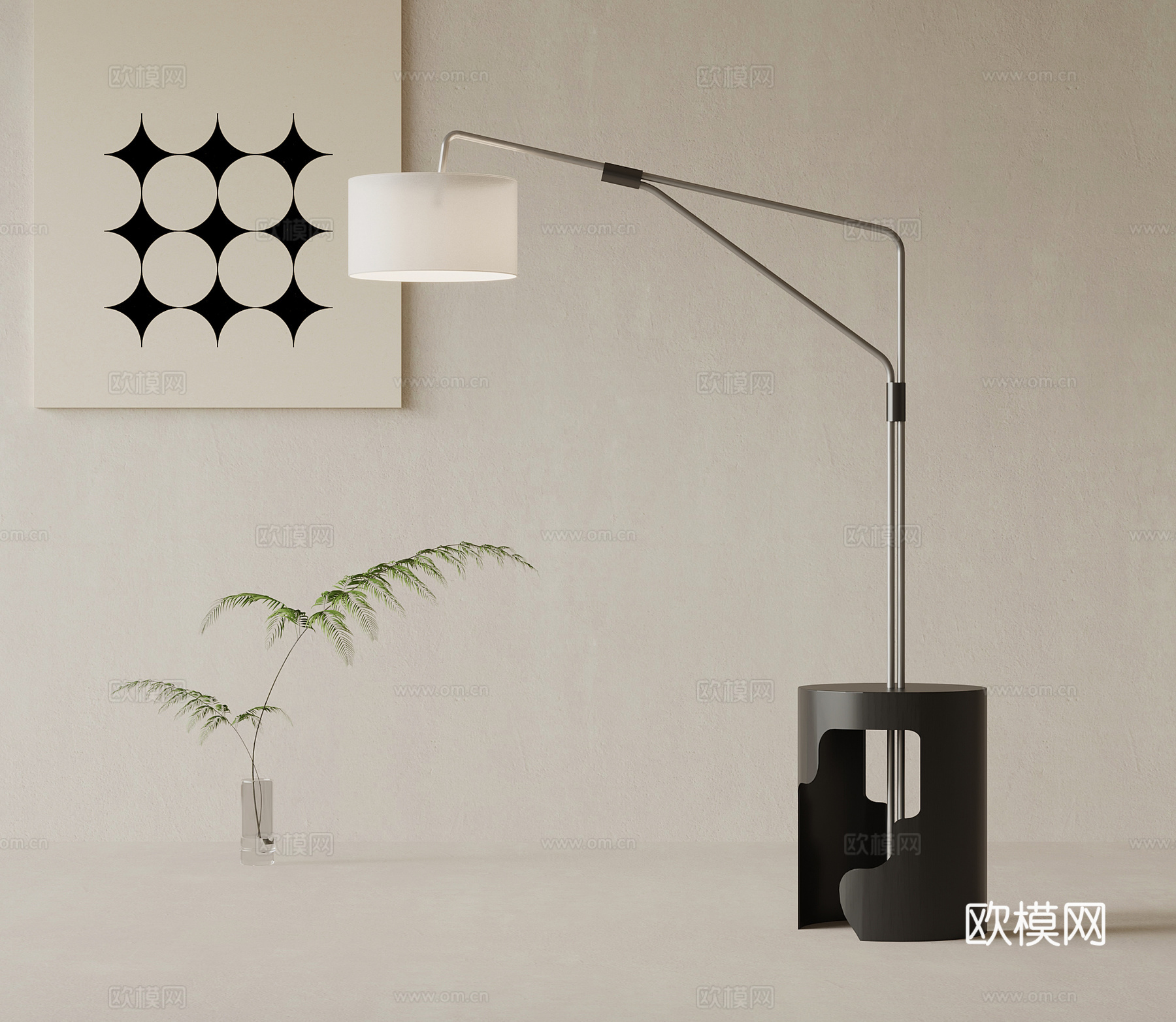 现代意式落地灯 金属落地灯su模型