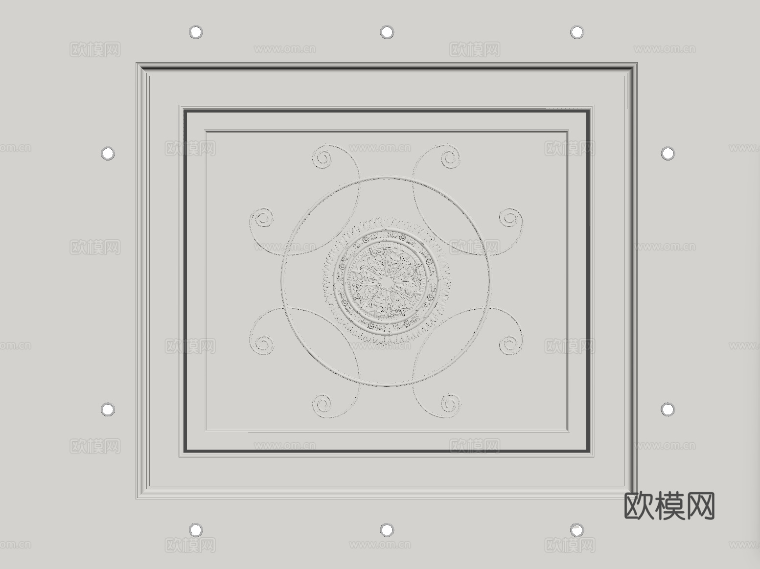 欧式天花吊顶su模型