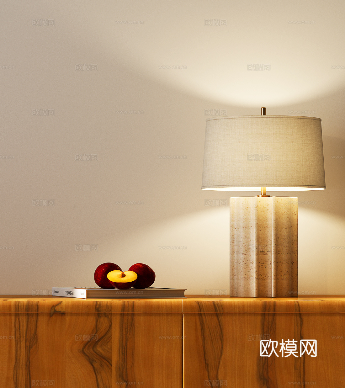 现代台灯 现代意式台灯 意式中古台灯 水果 书籍 书3d模型下载