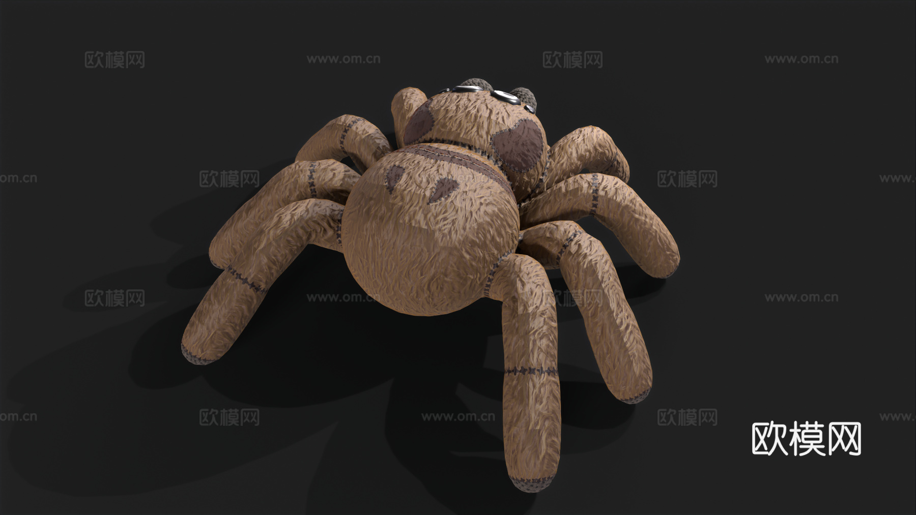 蜘蛛玩具 毛绒玩具 蜘蛛抱枕 儿童玩具 蜘蛛软毛绒背包 玩偶3d模型