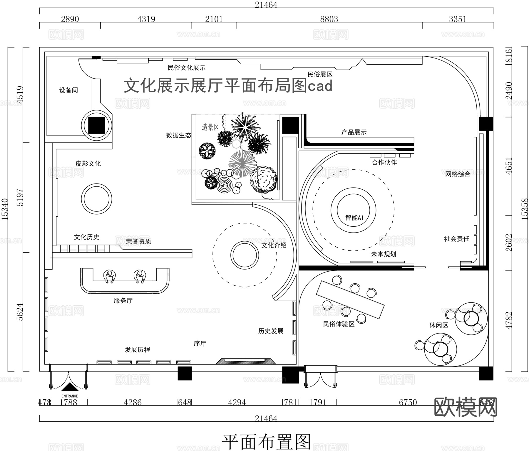 文化展厅平面图cadcad施工图