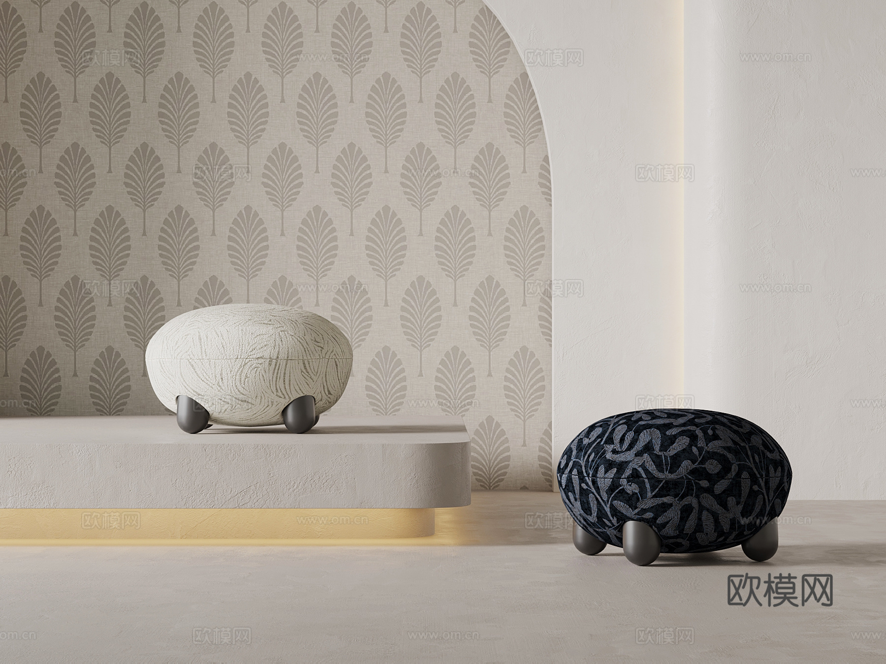 现代沙发凳 换鞋凳su模型