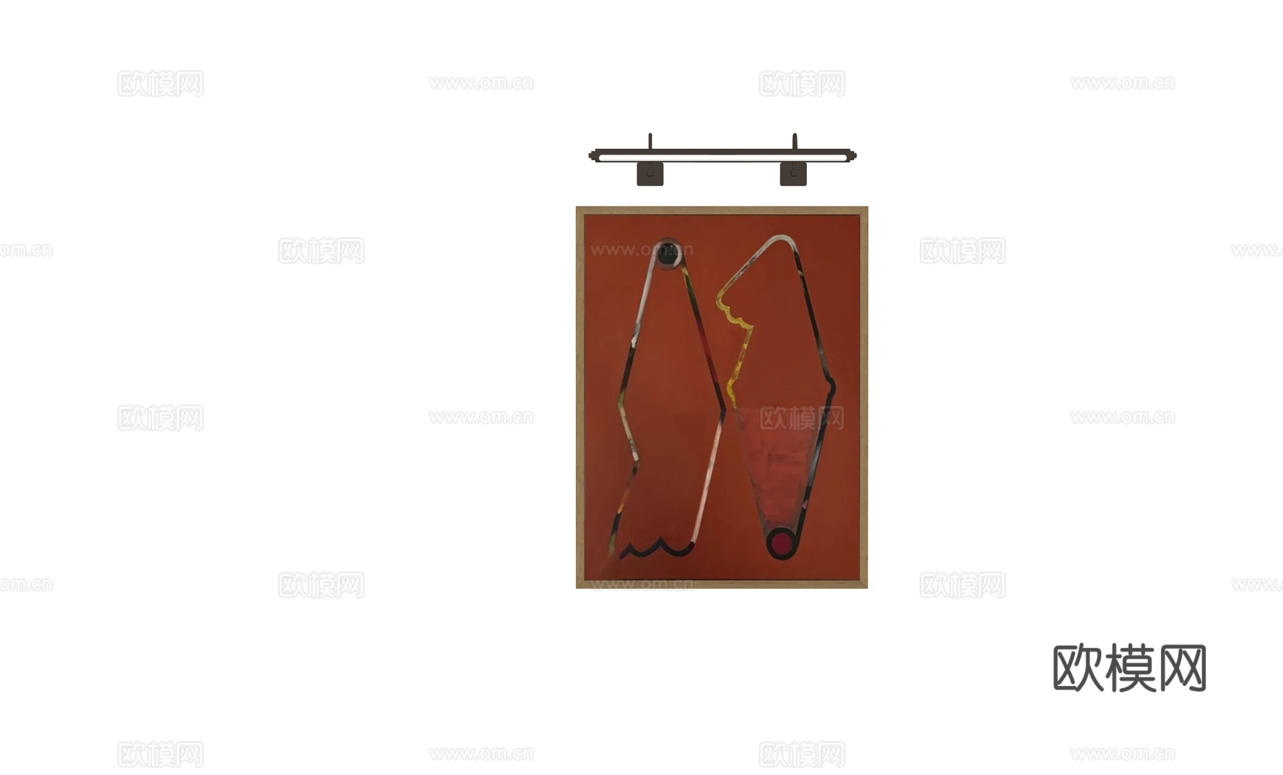 现代装饰挂画su模型