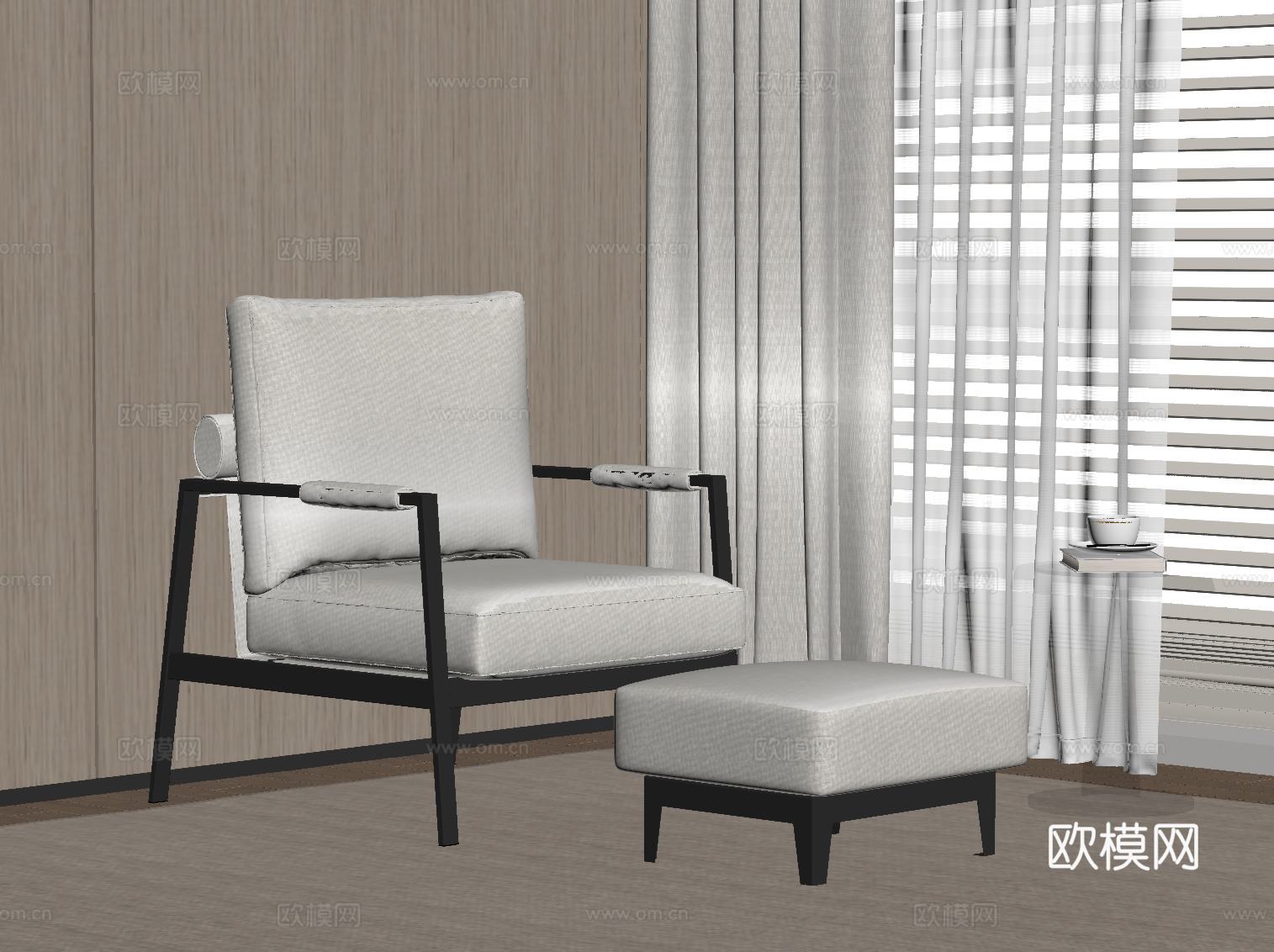 现代躺椅 休闲椅su模型