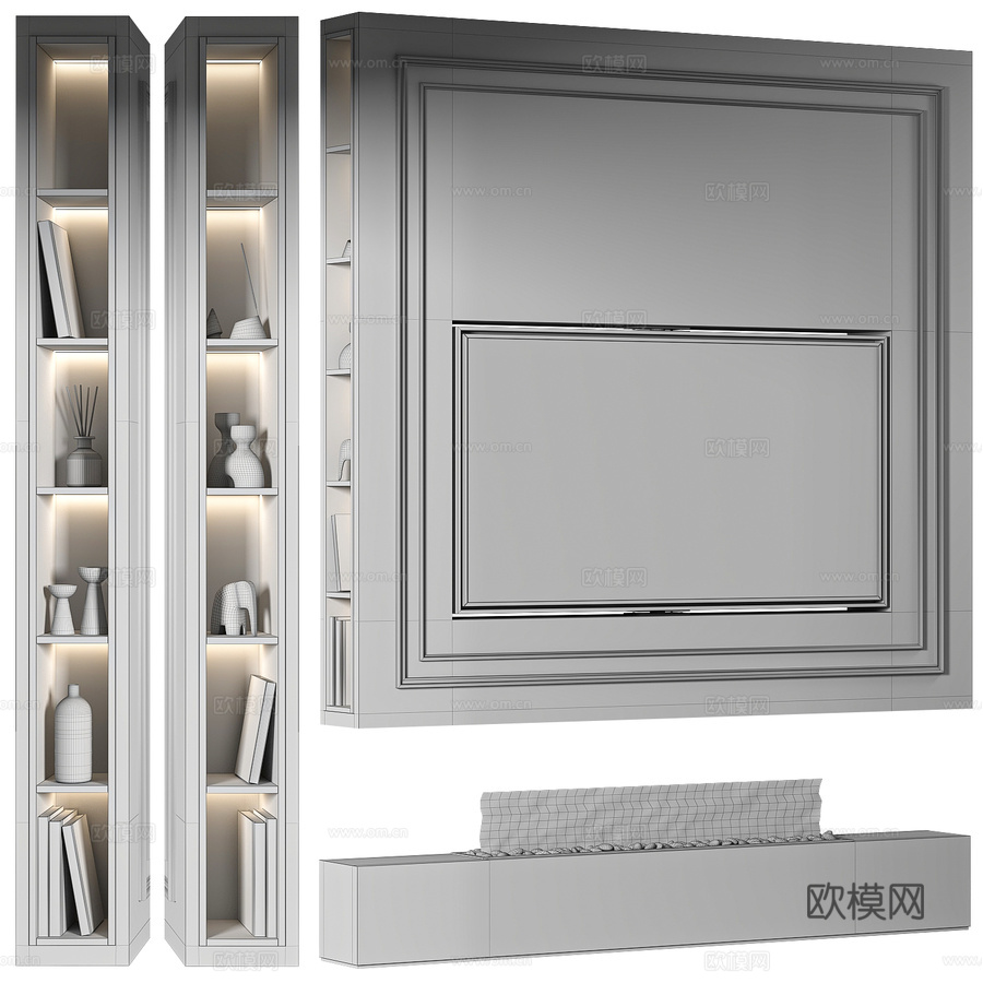 电视墙033d模型下载（渲染图6）