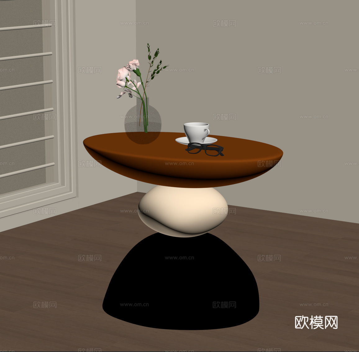 现代边几 简约彩色边几su模型