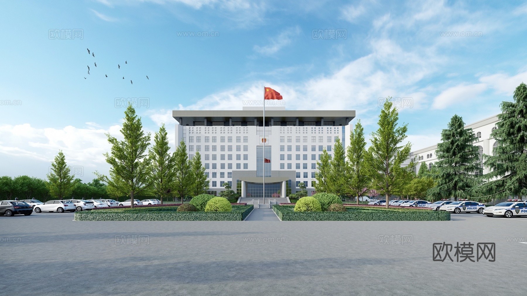 现代公共建筑 法院 中级法院 政府 机关单位 法院 单位su模型