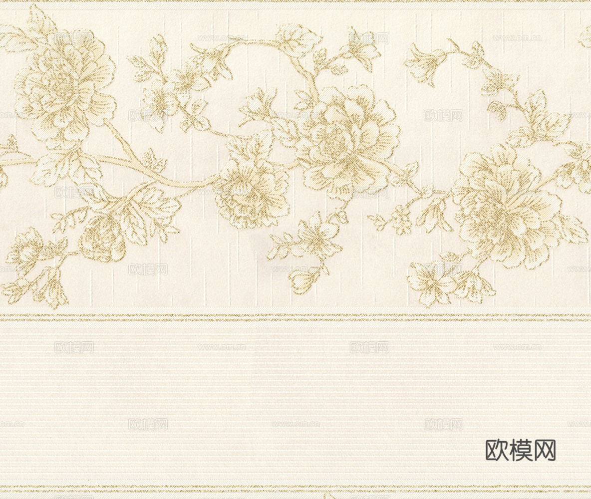 米黄色印花壁纸