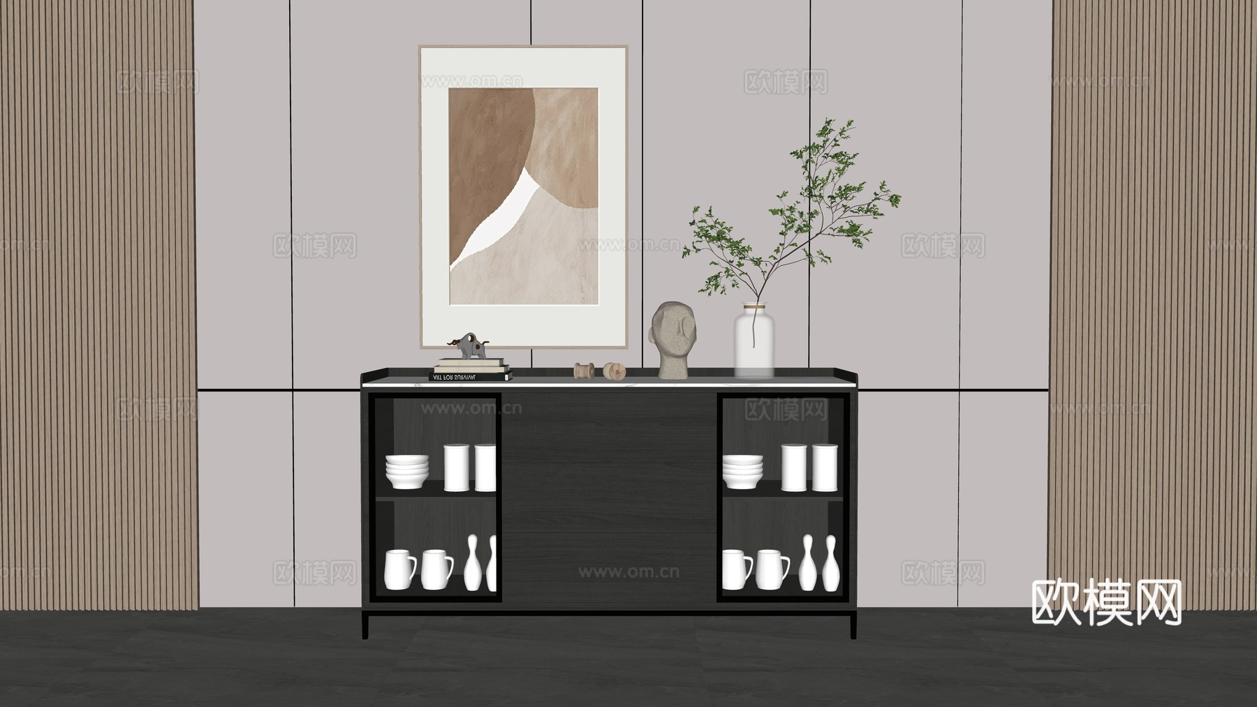 现代餐边柜su模型