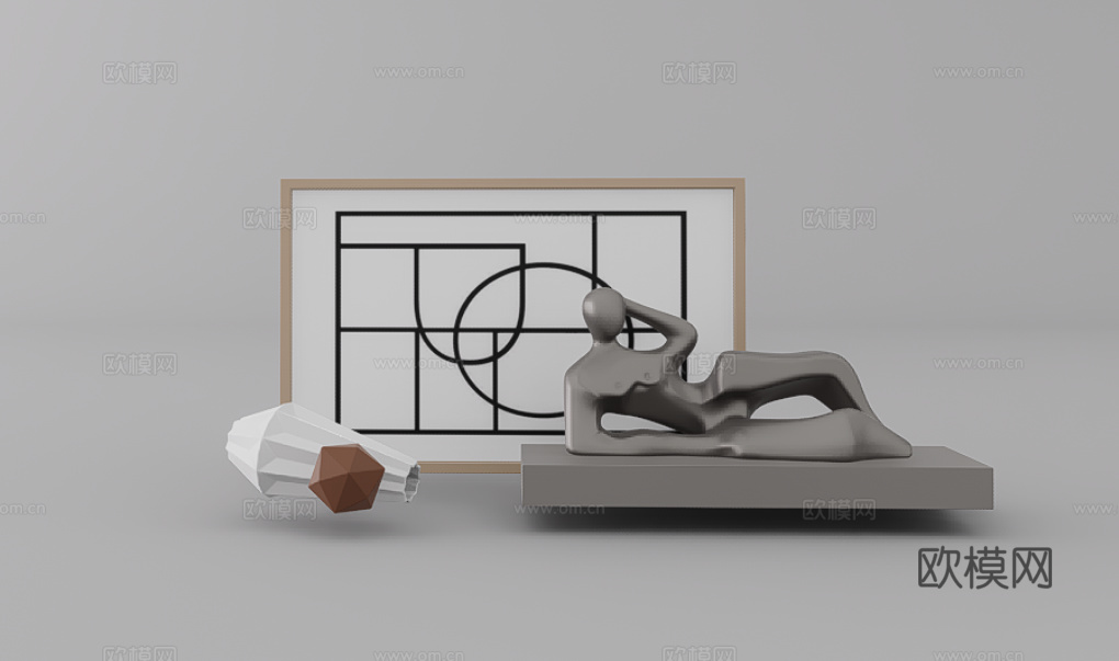 摆件组合su模型