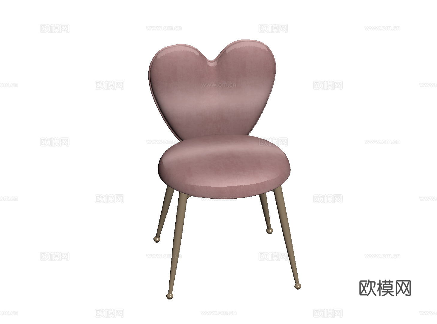 现代单椅 餐椅 化妆椅 梳妆椅 心形椅子su模型