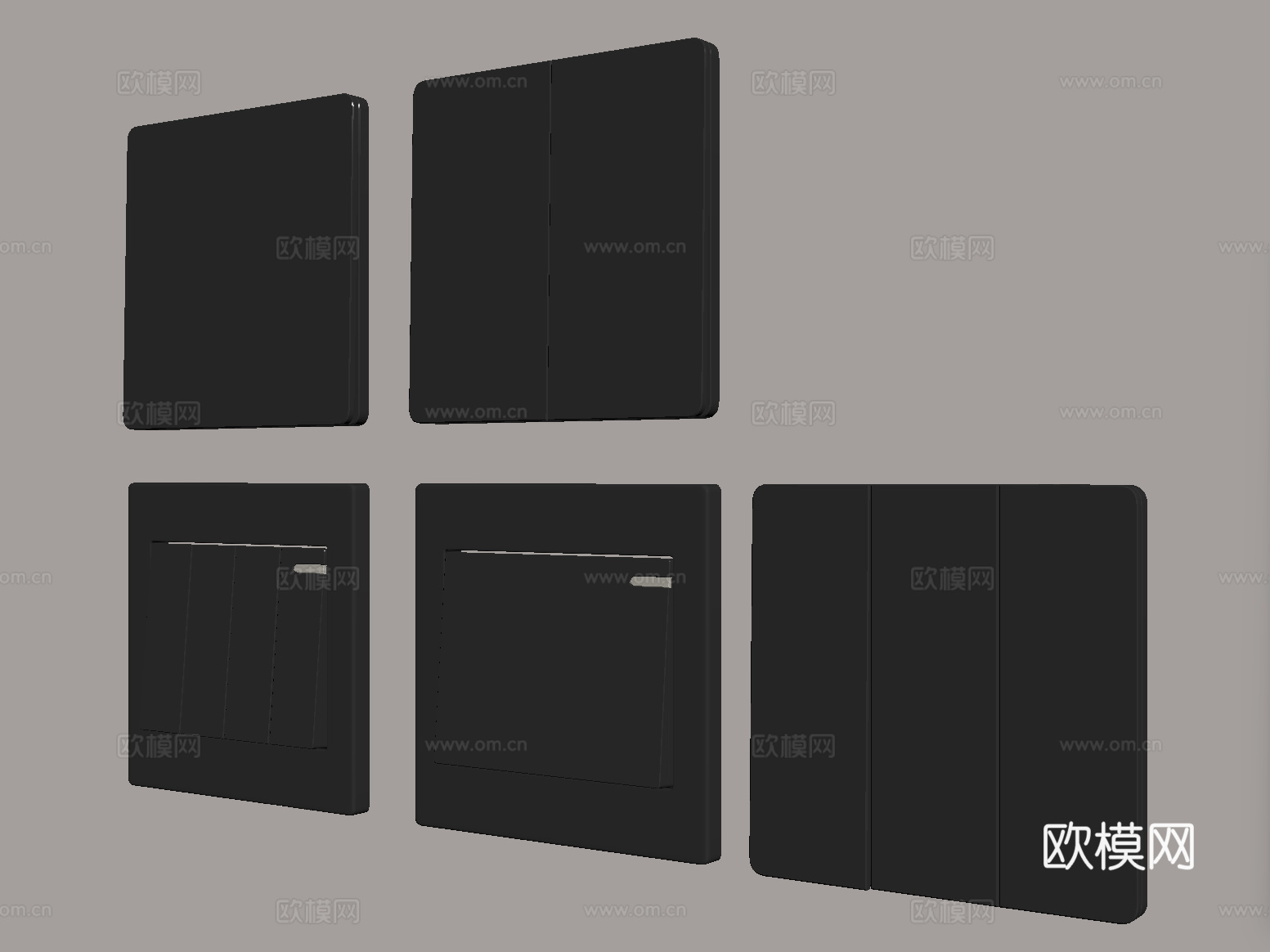 现代开关  开关面板su模型