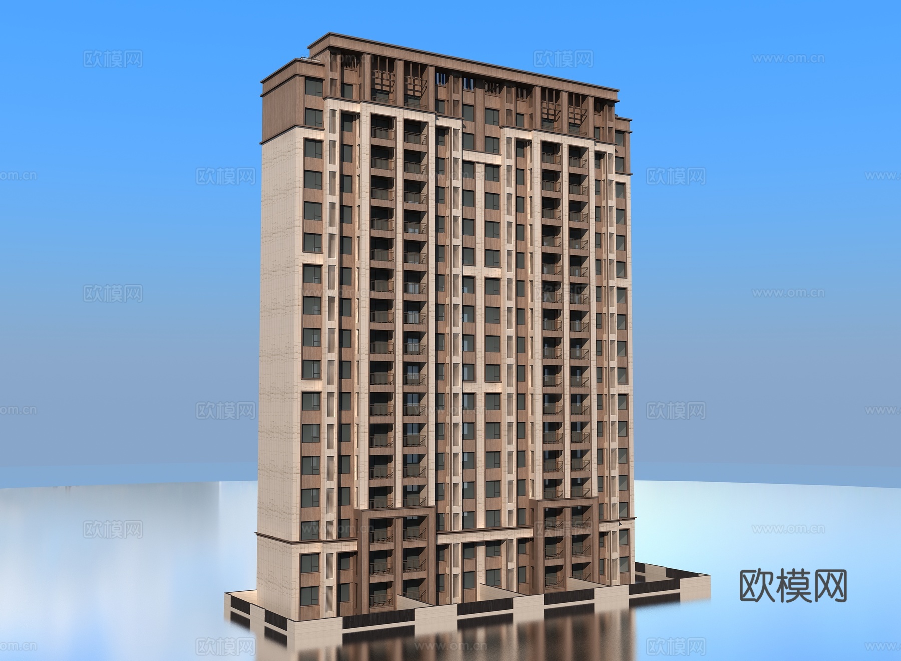 现代高层住宅3d模型