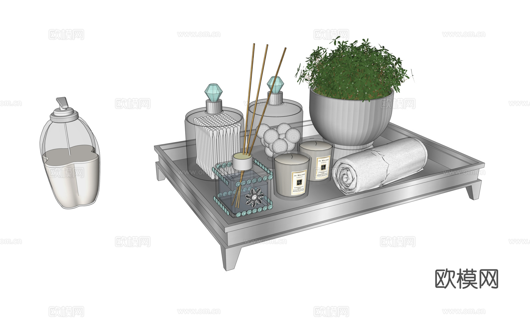 淋浴头 卫浴 淋浴 厕所 浴缸su模型