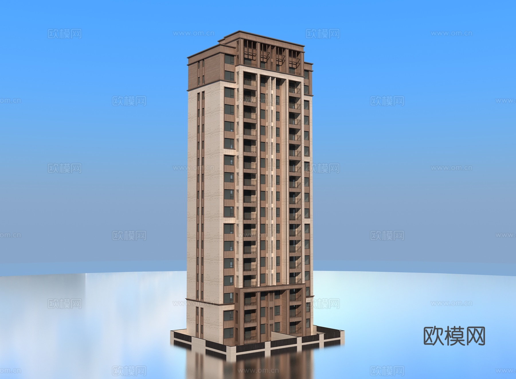 现代高层住宅3d模型