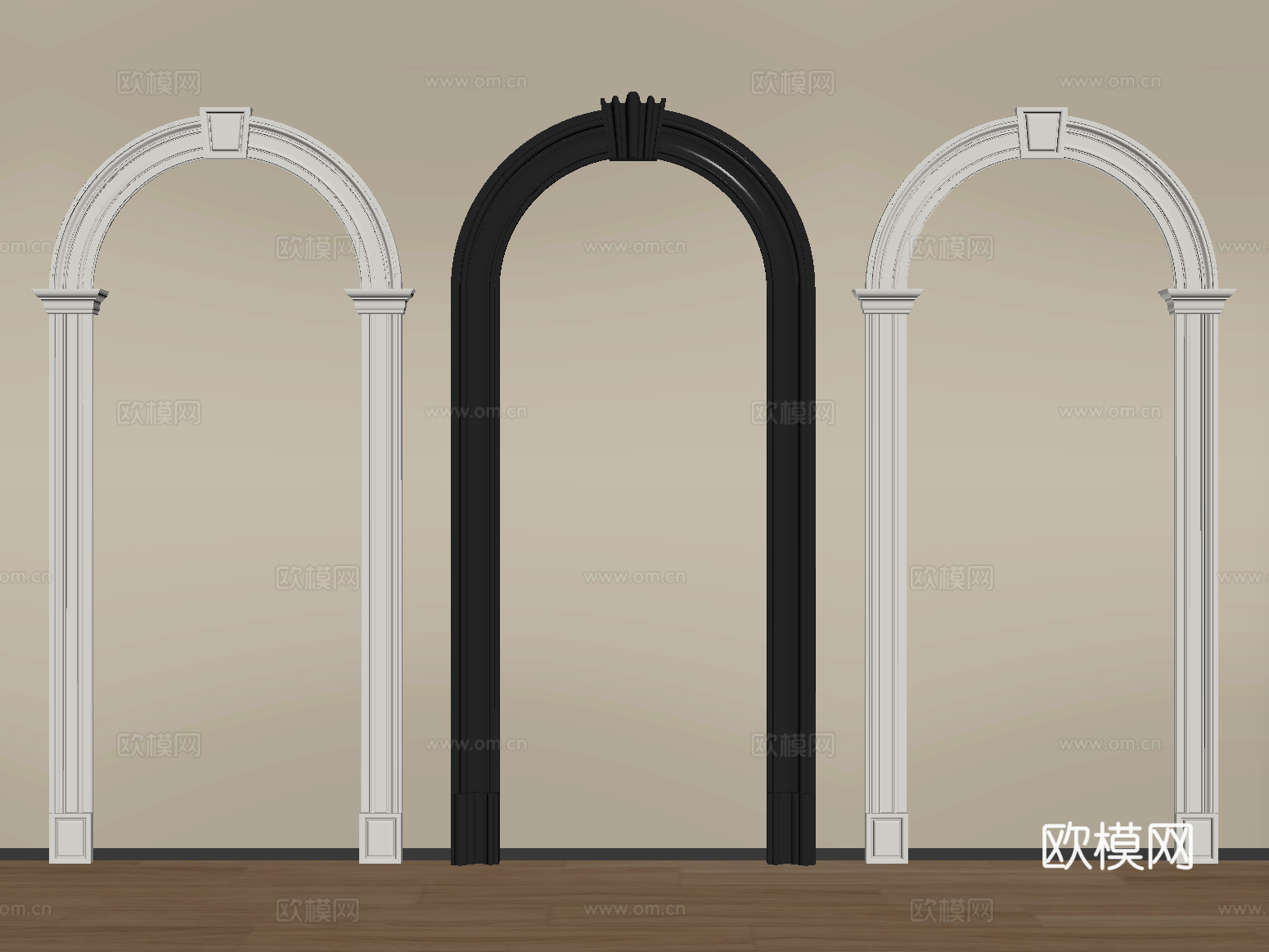 法式拱形门套 垭口 门洞su模型