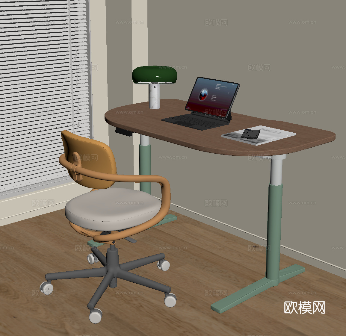 现代儿童书桌椅su模型