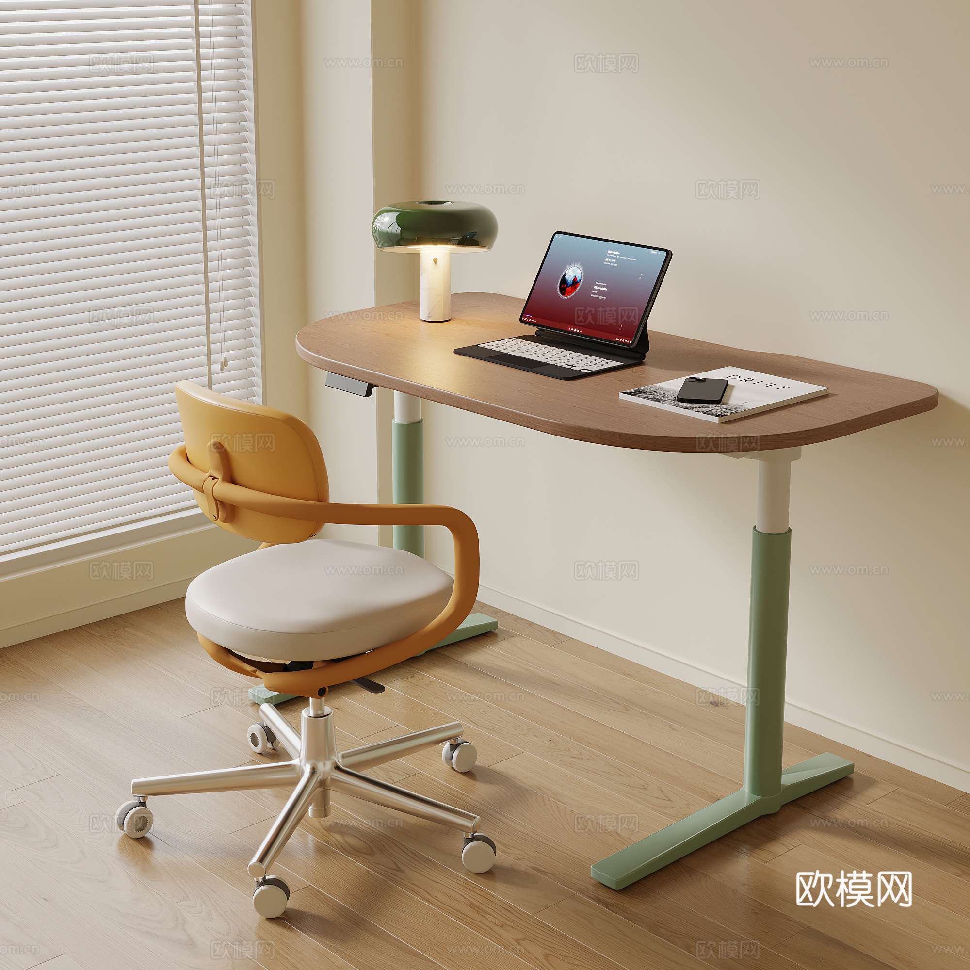 现代儿童书桌椅su模型