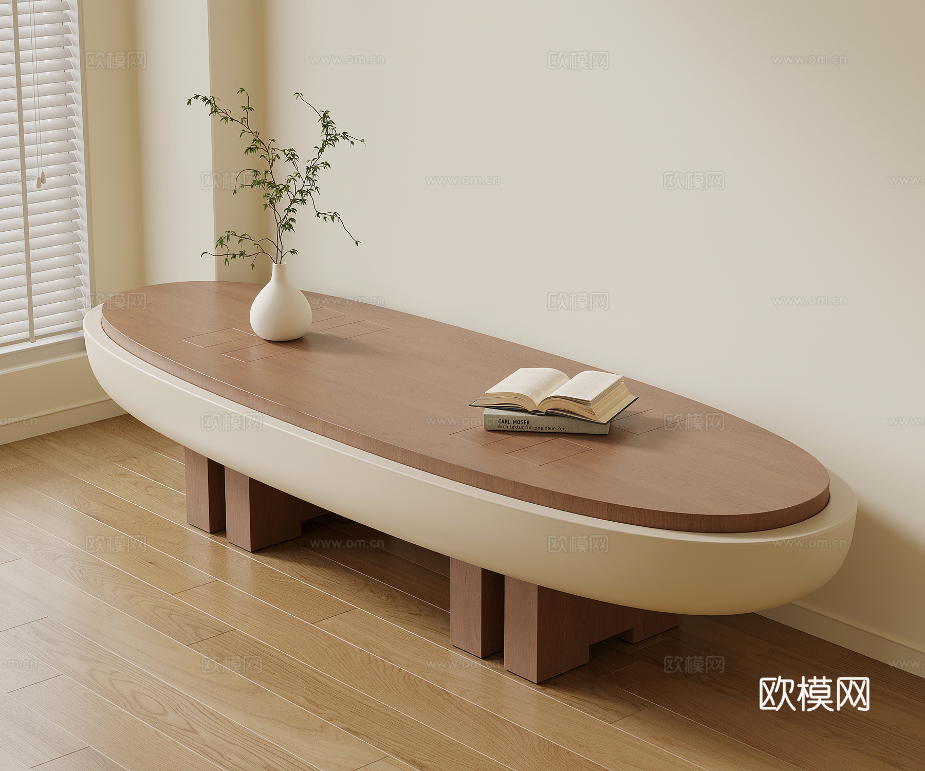 中古风长凳 换鞋凳su模型