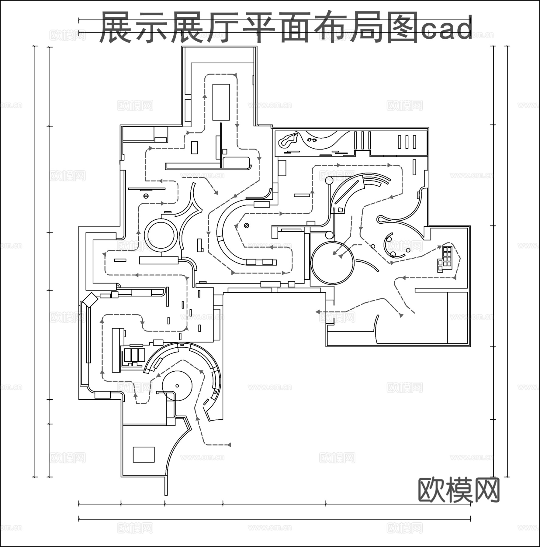 展厅平面图cad施工图